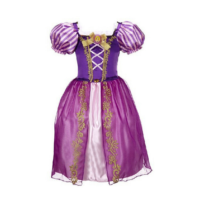 F68104 purple fairy tale long hair princess dress children cosplay costume